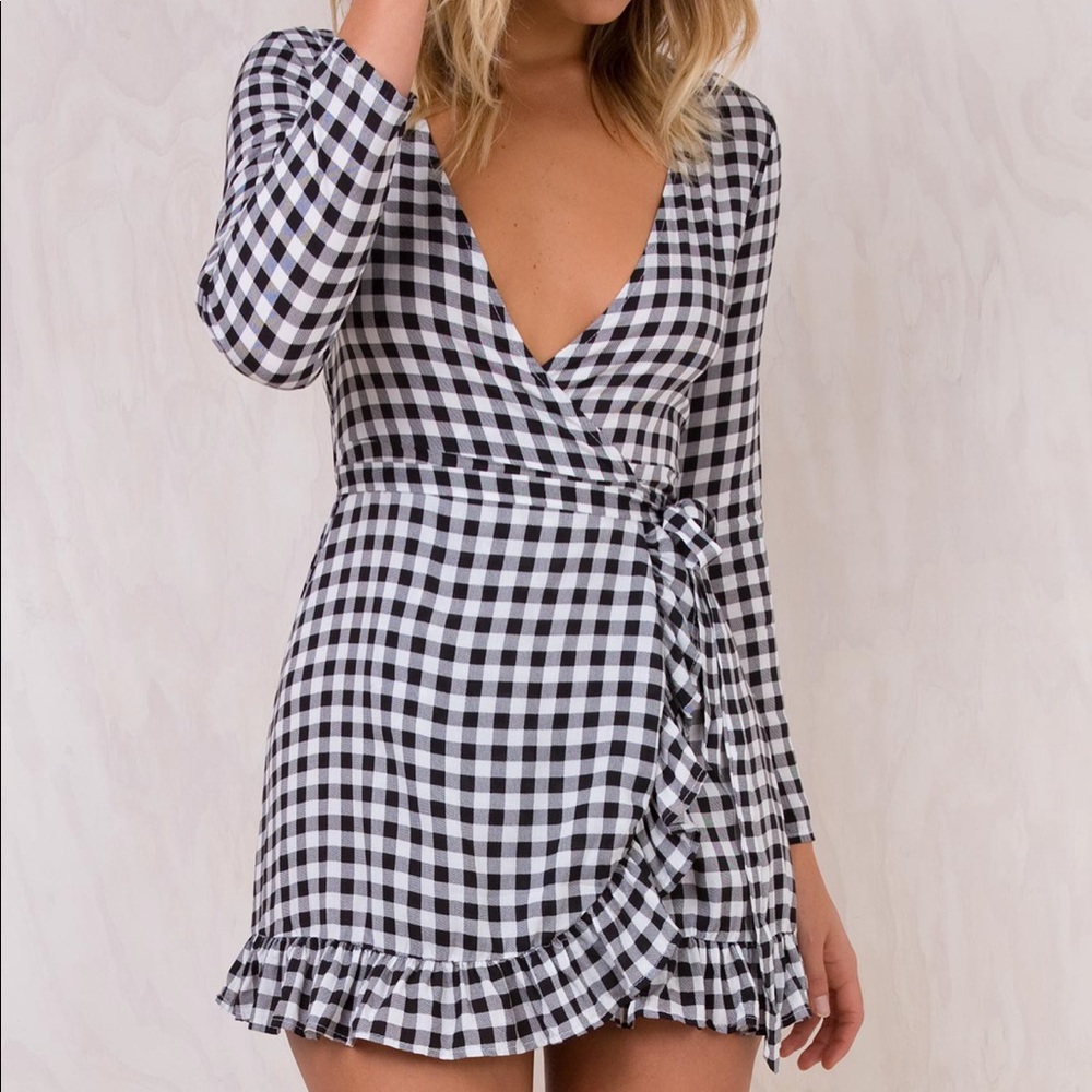 Gingham Wrap Dress